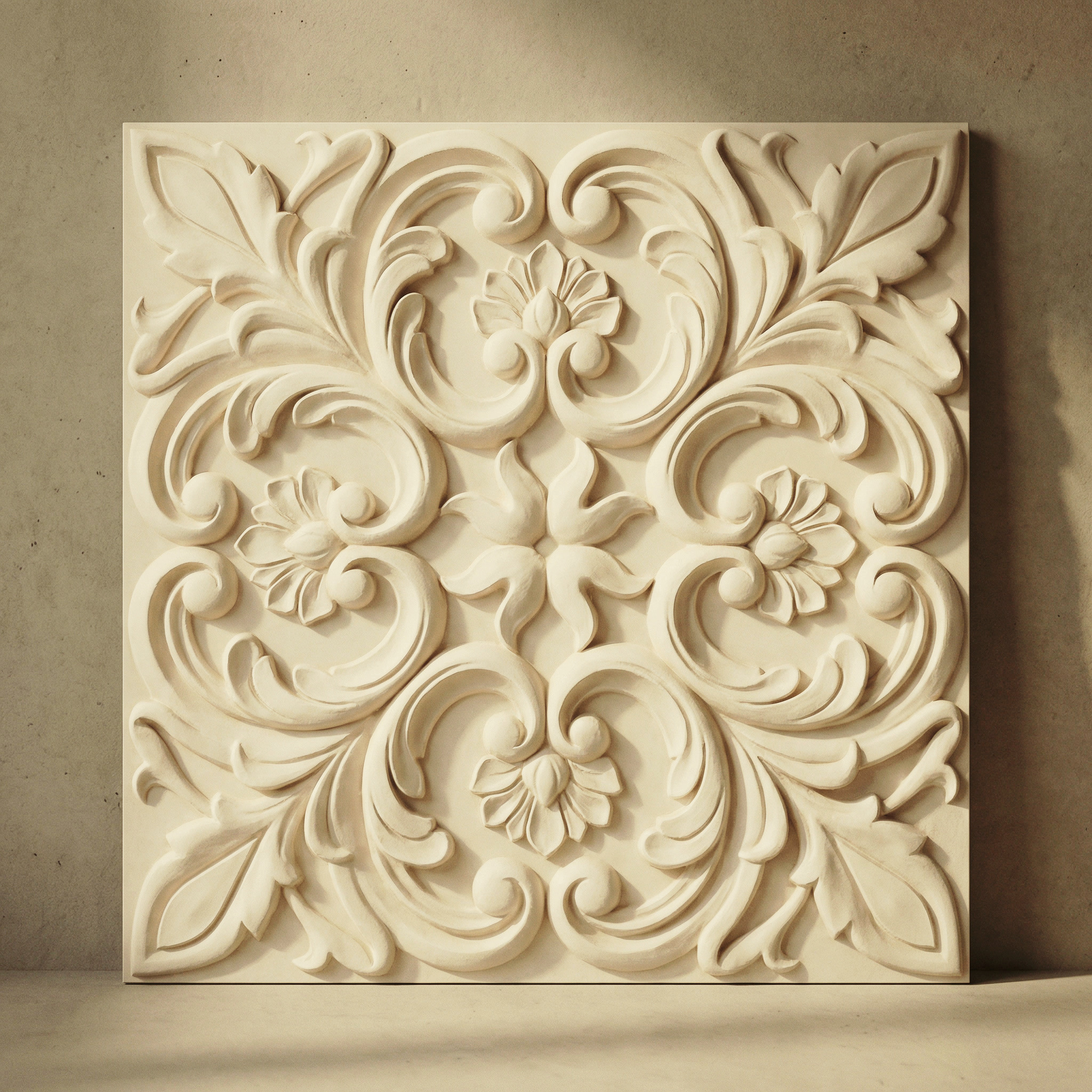 50x50cm modular gypsum wall panel — v3